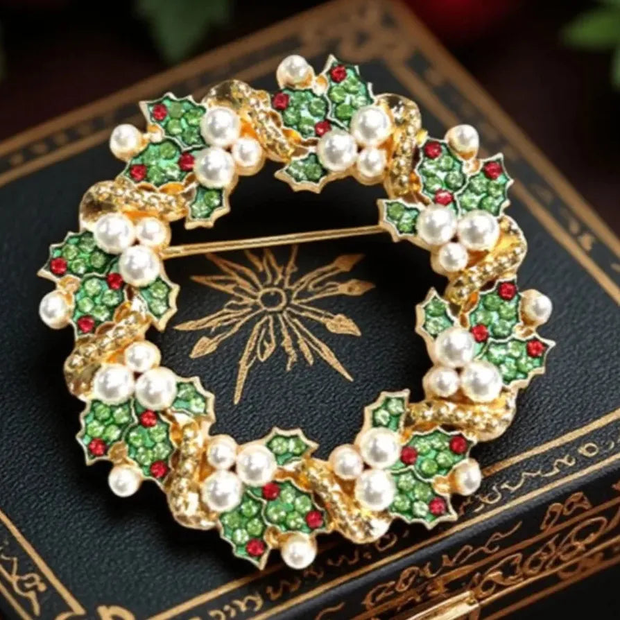 Classic Floral Wreath Brooch Elegant Wedding Gift for Men & Women