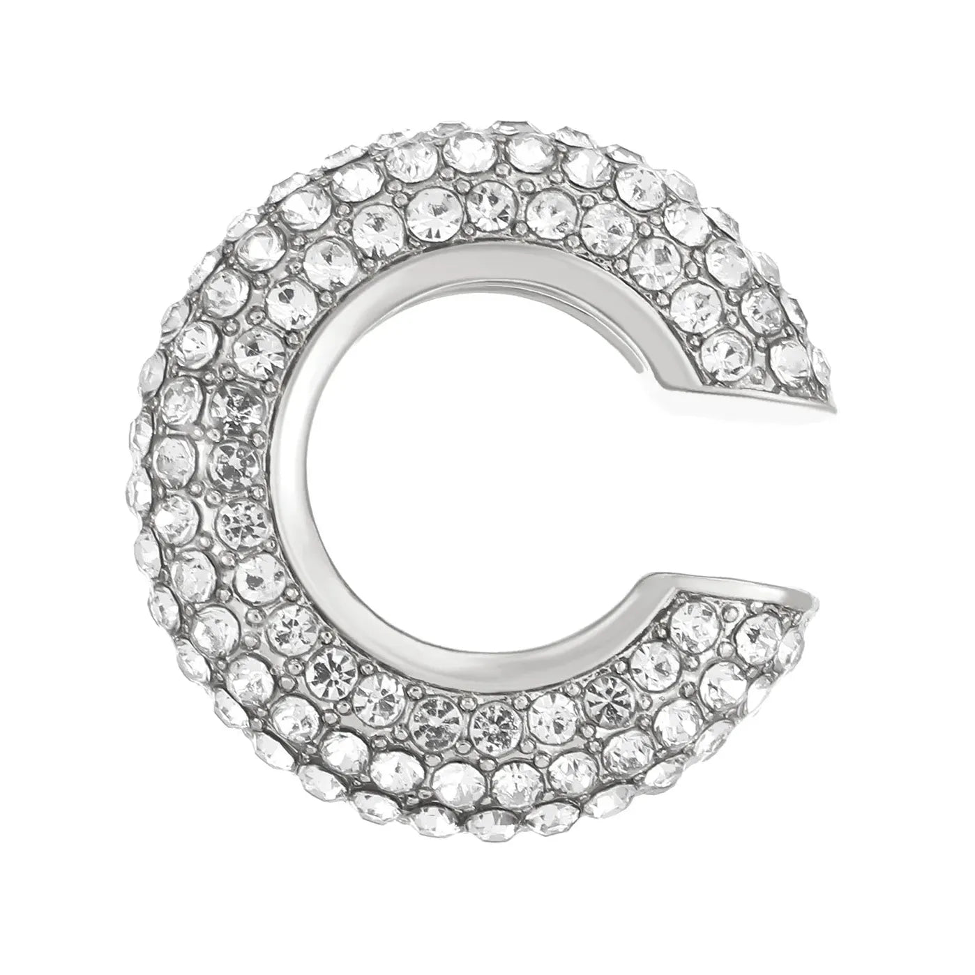 Vintage Round C Shape Cartilage Clip Earrings for Women Copper Rhinestone Jewelry