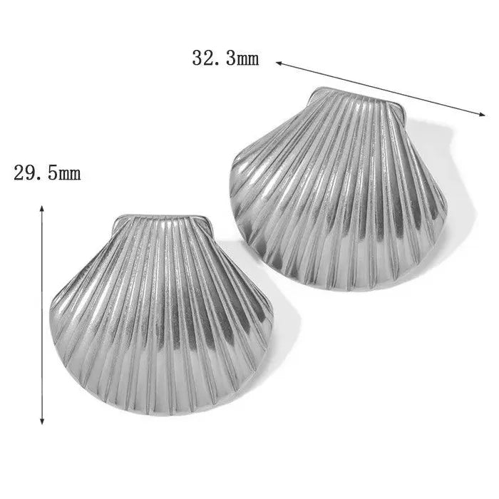 Retro Titanium Steel Fish Drop Earrings Long Gold-Plated Jewelry