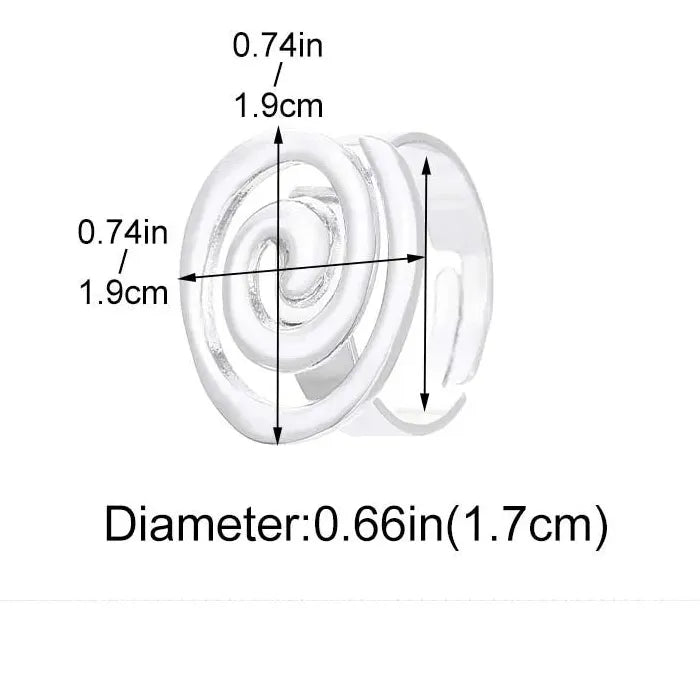 Minimalist Geometric Vortex Ring for Women Stainless Steel 18K Waterproof Jewelry