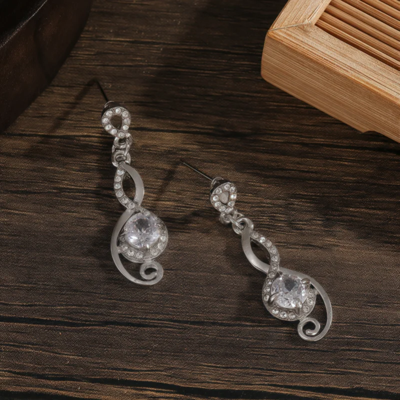 1 Pair Elegant Drop Earrings Zinc Alloy Synthetic Crystal for Women Gift Party