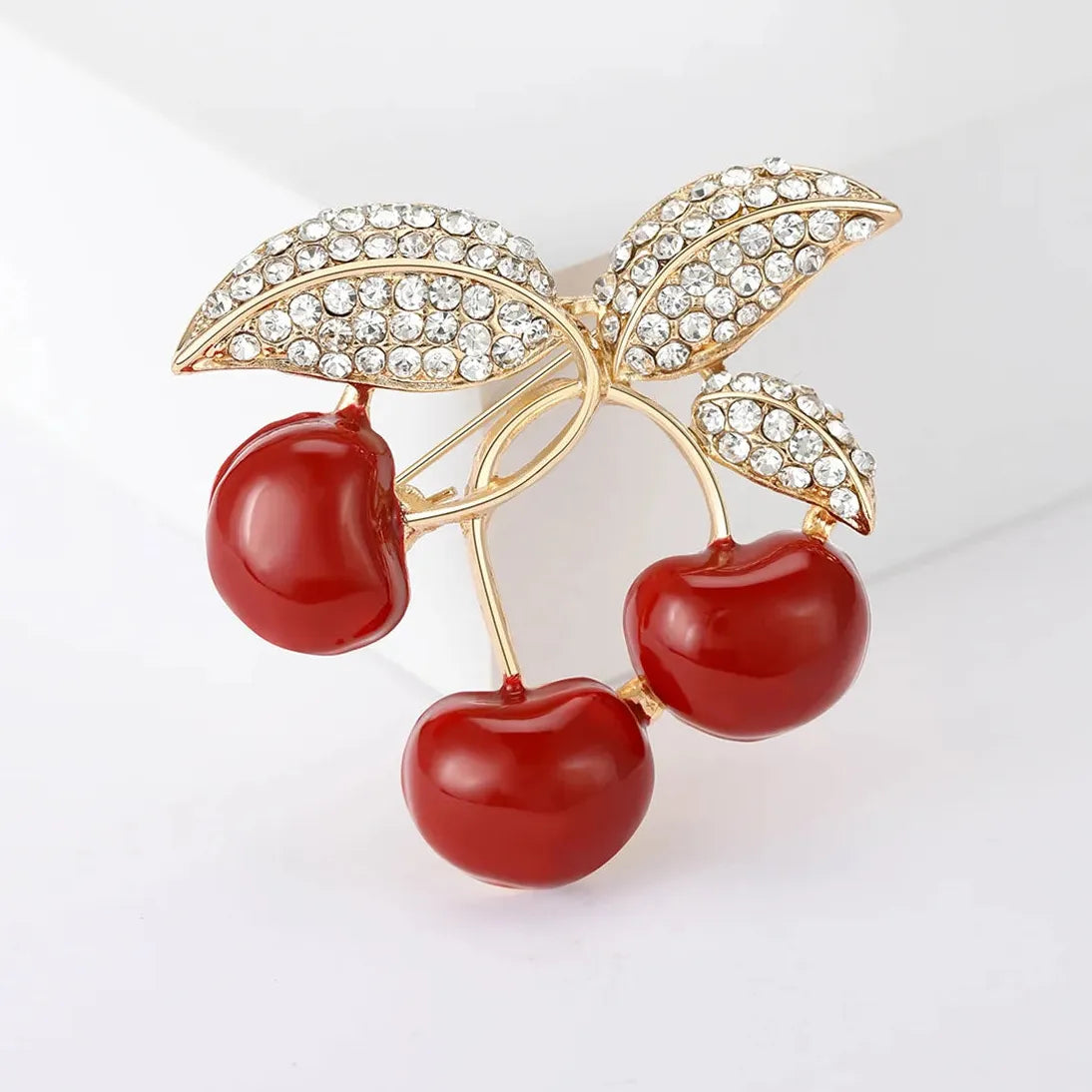 Classic Cherry Fruit Brooch for Men and Women Elegant Gift Accessory