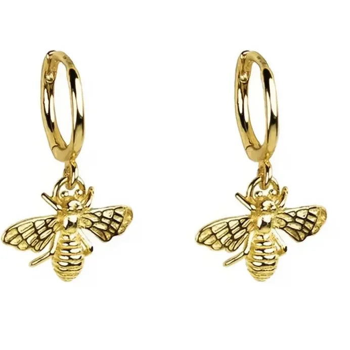 Gold Bee Shaped Women’s Drop Earrings Trendy Party Fashion Jewelry