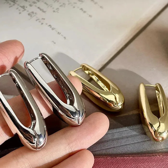 Geometry Water Drop Earrings for Women Punk Gold Statement Fashion Jewelry