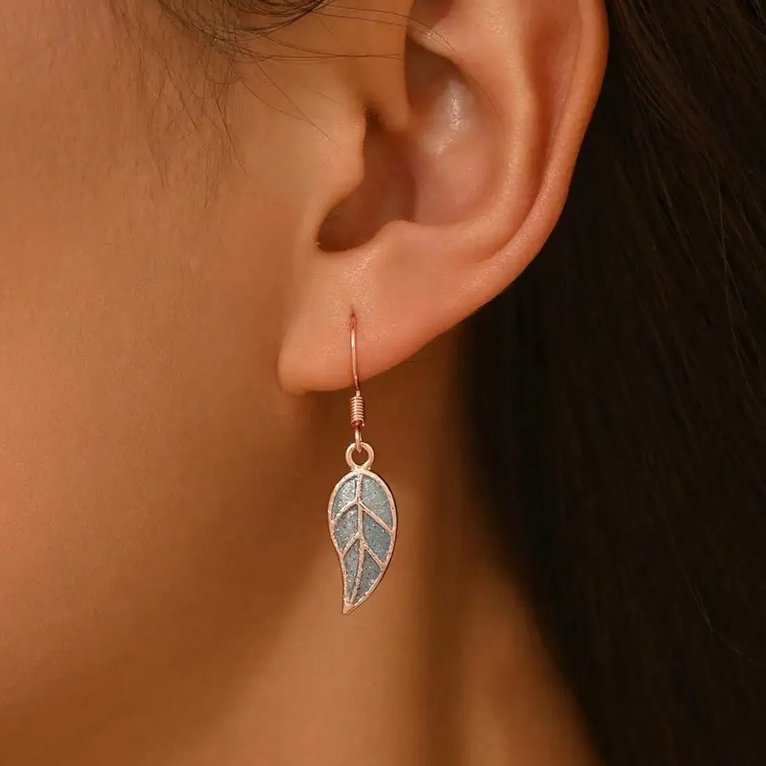 Copper Vintage Bohemian Leaf Earrings for Women and Girls, Colorful Pendant Gift