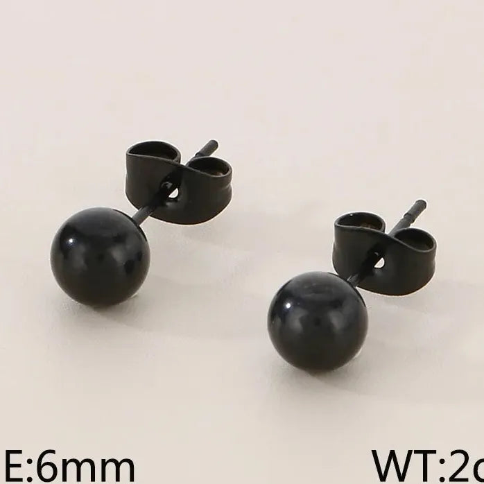 Gold Stainless Steel Hollow Ball Stud Earrings for Women Wedding Jewelry