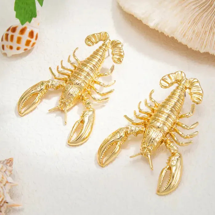 Bohemian Personalized Large Metal Lobster Drop Earrings for Women Jewelry