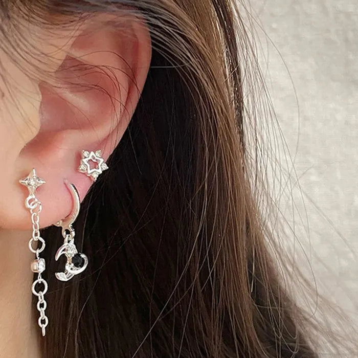 2025 Gold Rhinestone Hoop Earrings for Women Zircon Flower Bow Jewelry