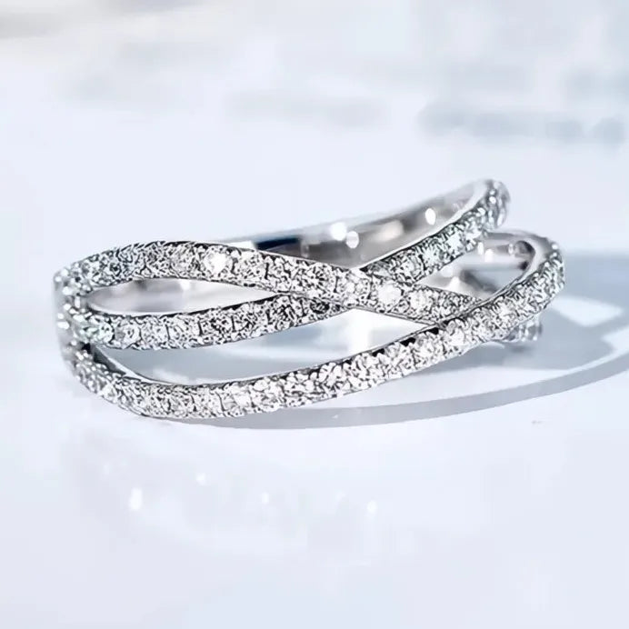 2023 Women's Geometric Cubic Zirconia Wedding Band Ring Jewelry