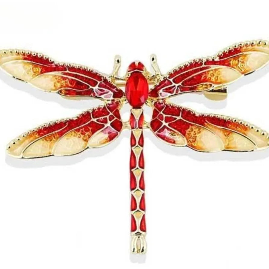 Vintage Chinese Dragonfly Dragon Brooch Pin Classic Jewelry Gift