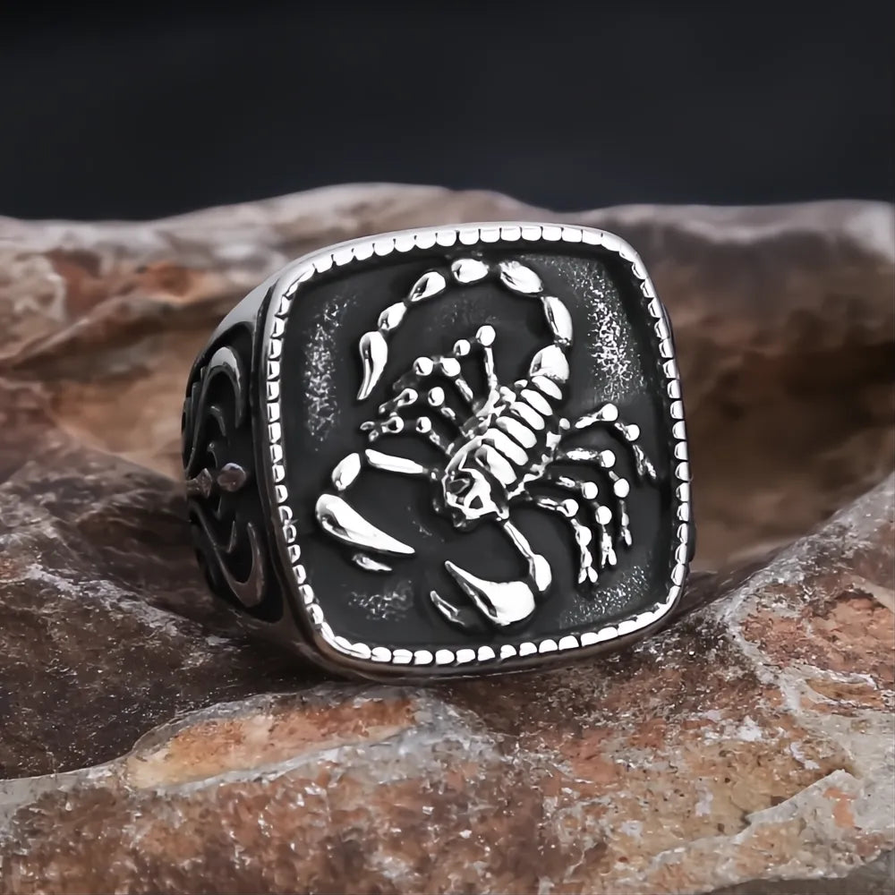 Vintage 316L Stainless Steel Scorpion Ring Unisex Punk Fashion Jewelry for Men Women