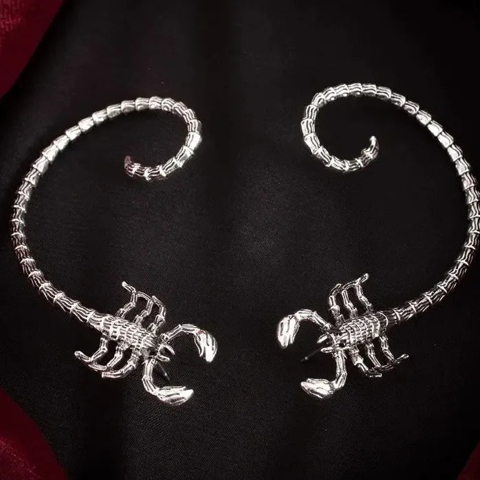 Halloween Gothic Scorpion Clip Earrings Punk Rock Animal Statement Jewelry