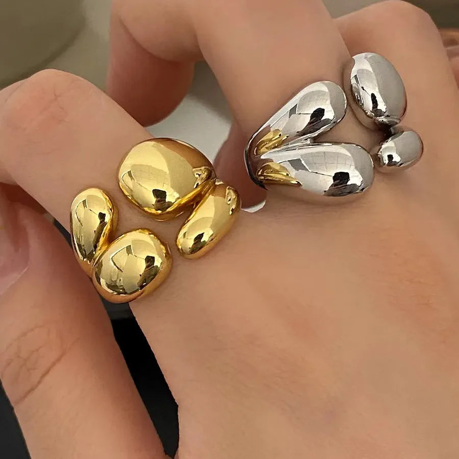 Thick Dome Geometric Ring Gold Silver Plated for Men Women Fashion Jewelry