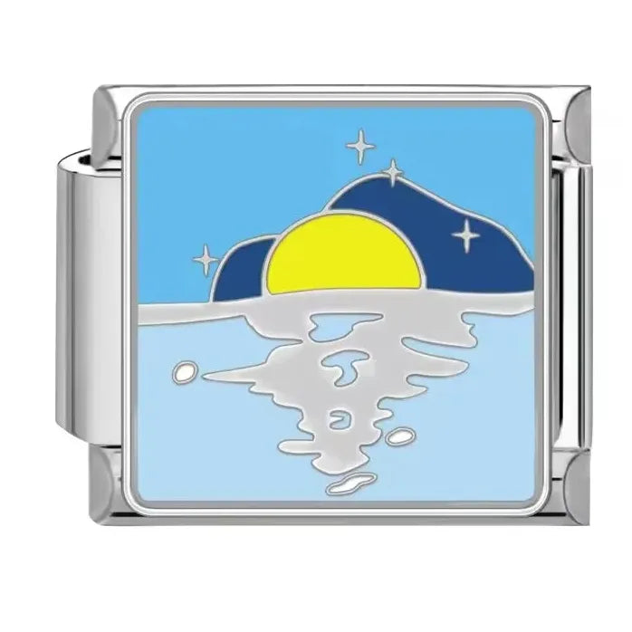 Ocean Series 18k Gold Plated Stainless Steel Charm Bracelet Unisex Dolphin Shark Sailboat