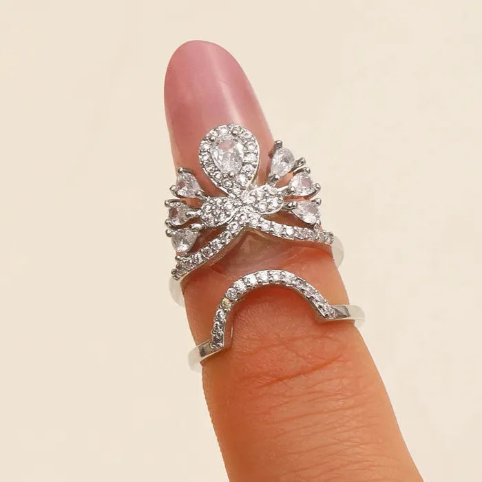 Adjustable Zircon Nail Ring for Women Retro Punk Jewelry Gift Trendy Geometric