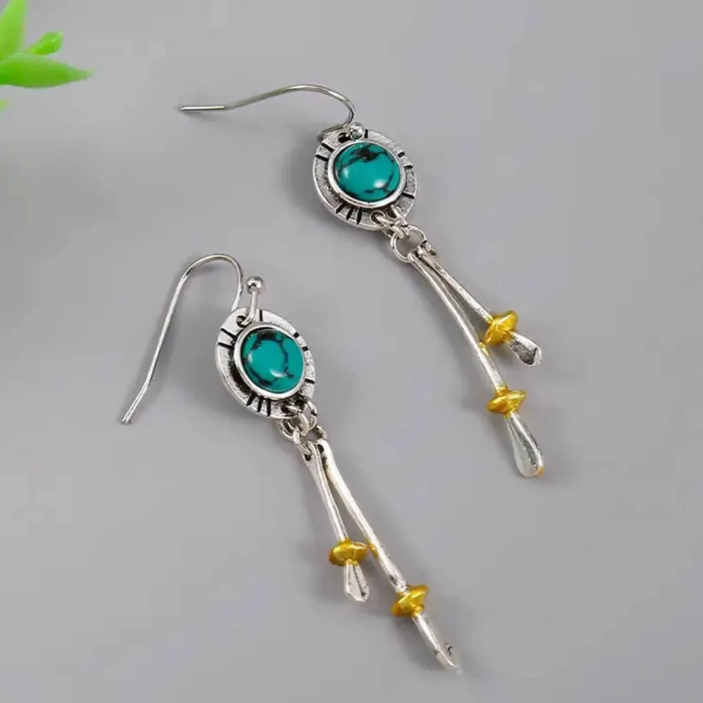 Handmade Boho Drop Earrings for Women Zinc Alloy Ancient Design Gift