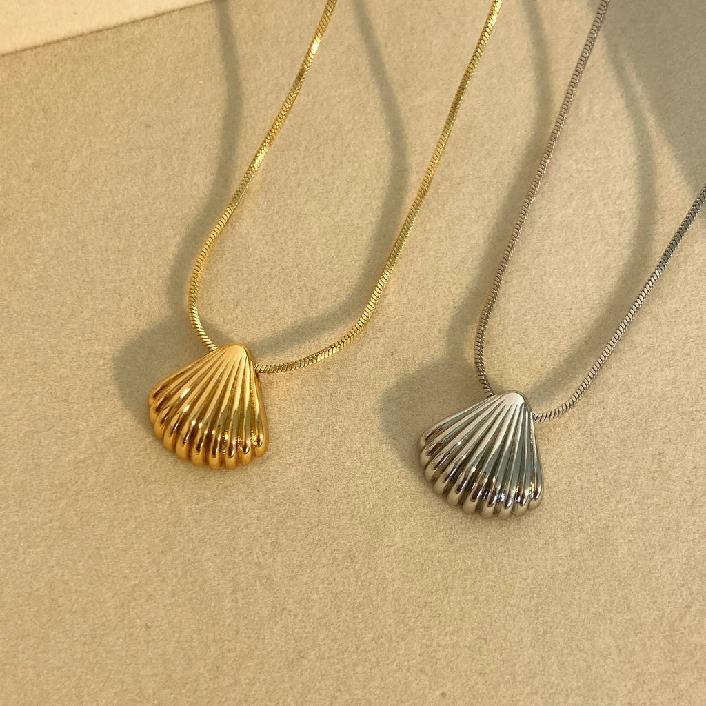 Gold PVD Plated Stainless Steel Pendant Necklace for Women Waterproof Summer Jewelry