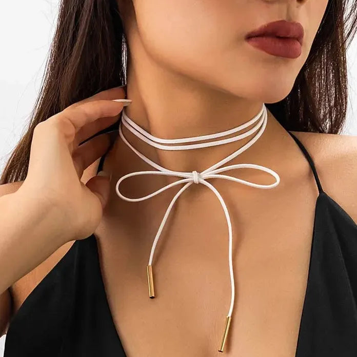 Vintage Black Velvet Bowknot Adjustable Choker Necklace Women Y2K Jewelry Trendy