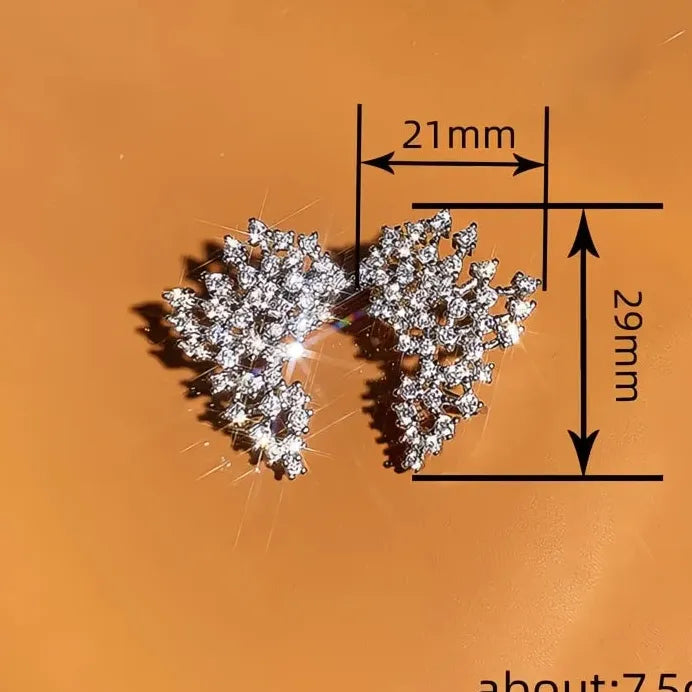 Geometric Cubic Zirconia Stud Earrings for Women Elegant Wedding Jewelry