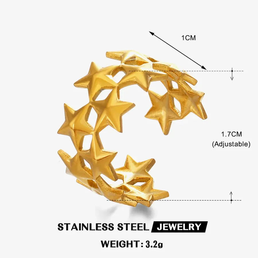Stainless Steel Hollow Irregular Tree Branch Ring Waterproof Wedding Gift Jewelry
