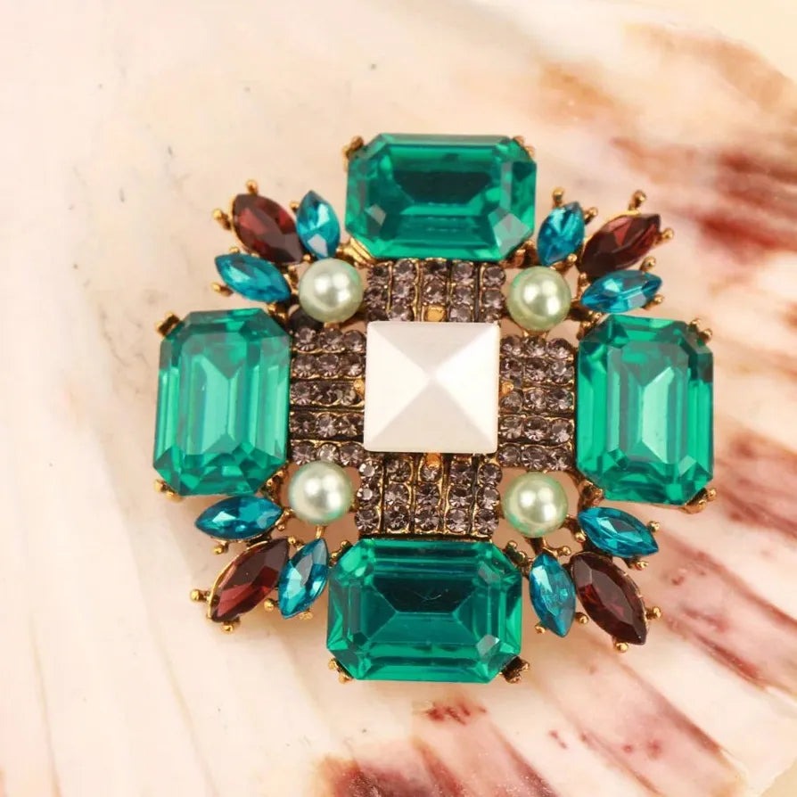 Luxury Cross Flower Brooch Pins for Men and Women Wedding Favors