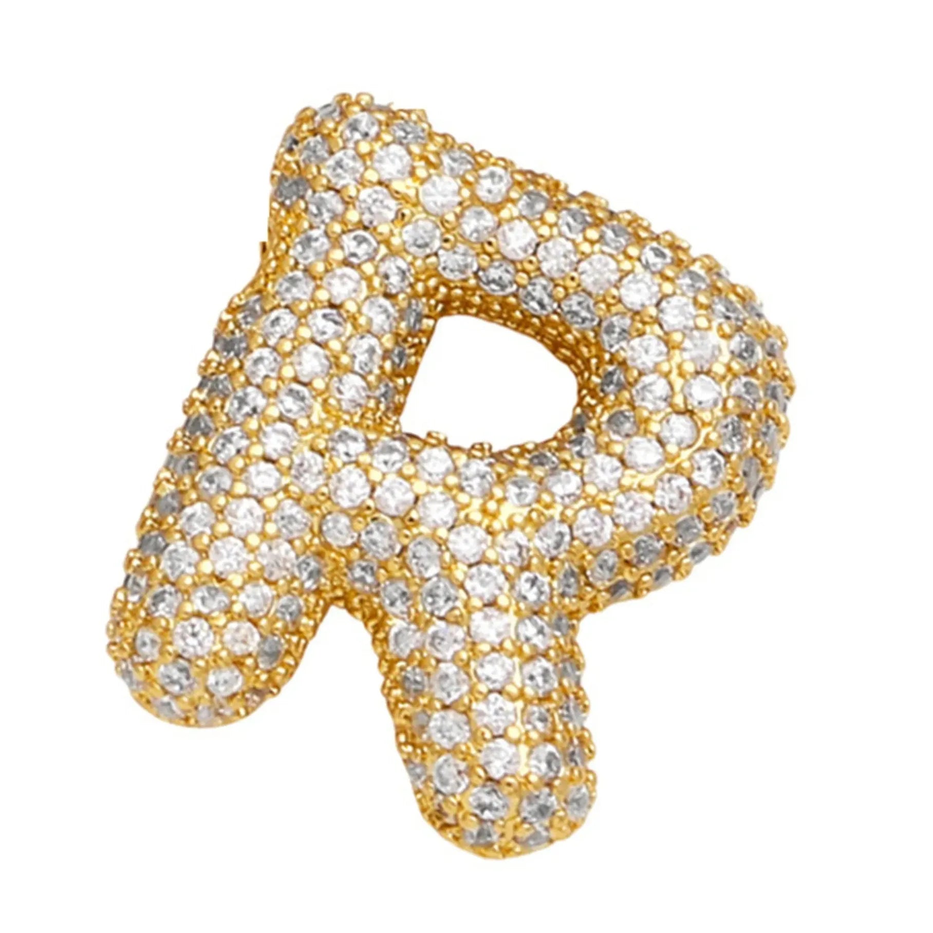 2026 Stainless Steel Bubble Letter A-Z Necklace Cubic Zirconia Pendant Women Girls