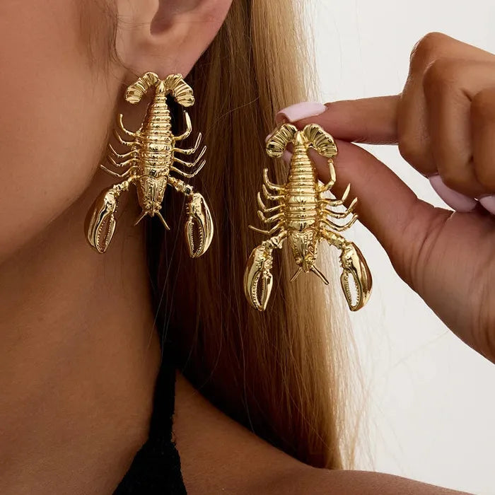 Geometric Lobster Crab Drop Earrings for Women Zinc Alloy Jewelry Gift