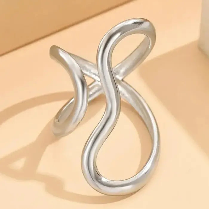 Gold Stainless Steel Geometric Rings for Women Men 2024 Gift Jewelry