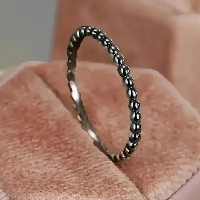 Metal Beads Rings for Women 4 Colors Brass Minimalist Geometric Jewelry