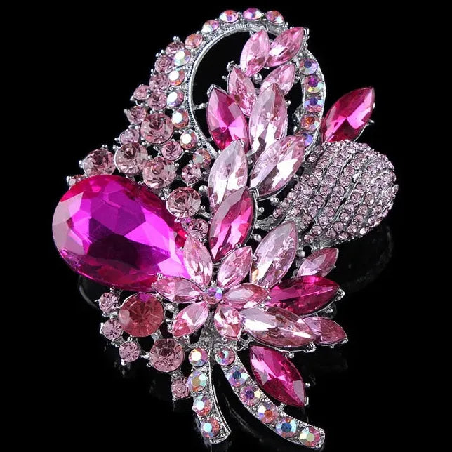 Classic Floral Openwork Brooch Wedding Gift for Men and Women