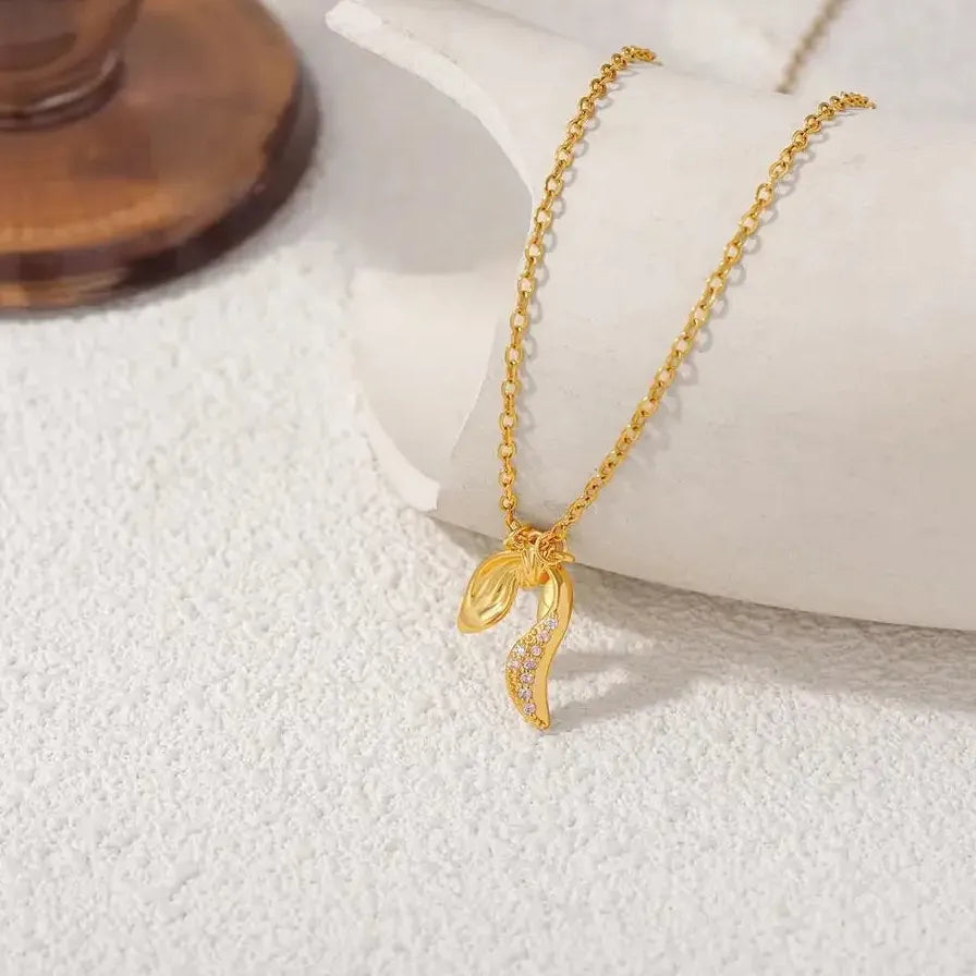 18K Gold Plated Copper Bowknot Necklace for Women Cubic Zirconia Choker Gift