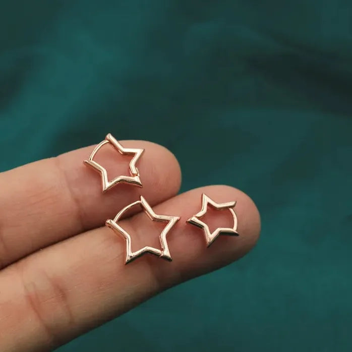 6Pcs Star Hoop Earrings for Women Gothic Rock Piercing Jewelry Fashion Accessory