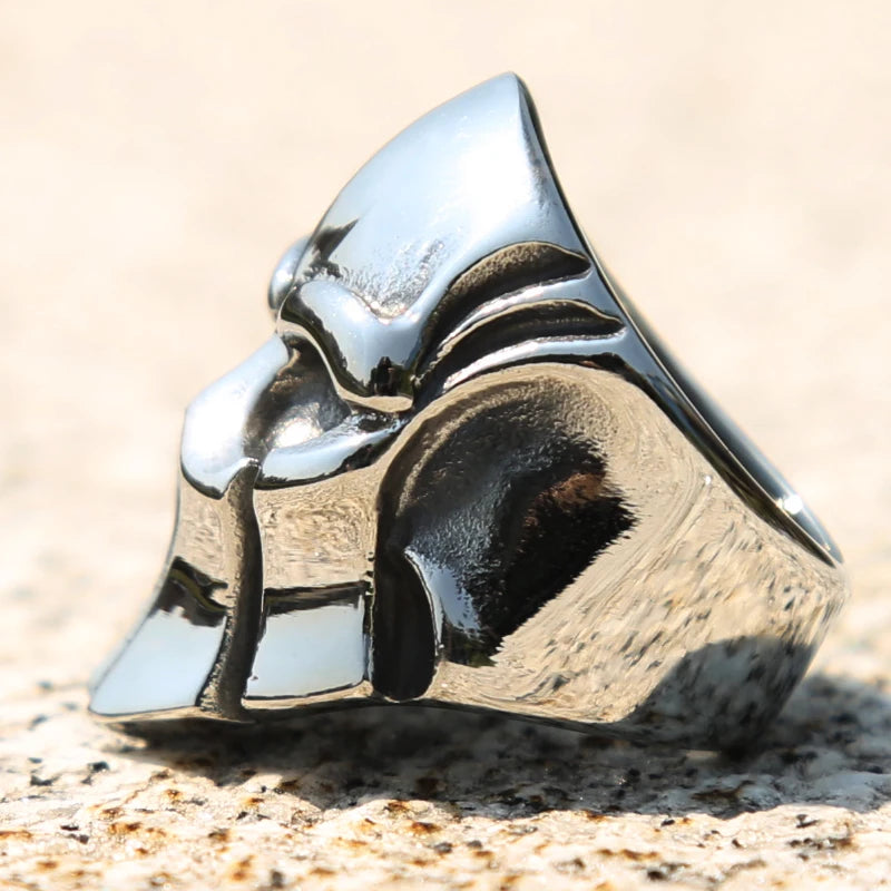 Spartan Helmet Ring Stainless Steel Viking Punk Biker Vintage Unisex Jewelry