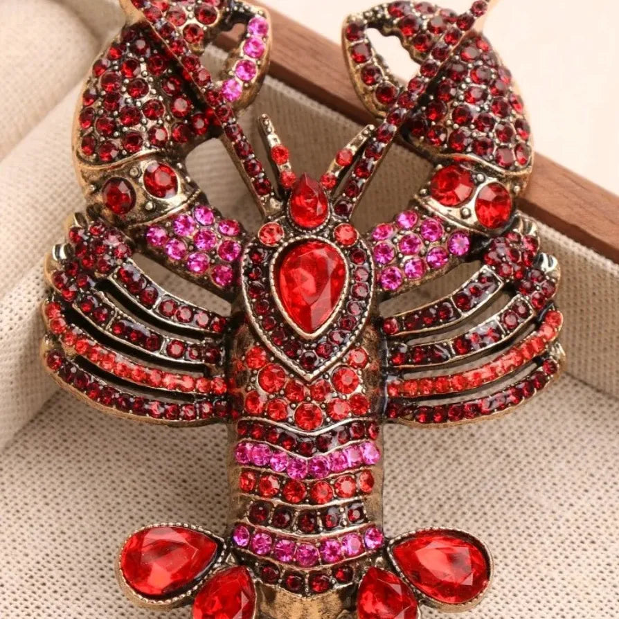 Classic Lobster Brooch Wedding Holiday Gift for Men and Women