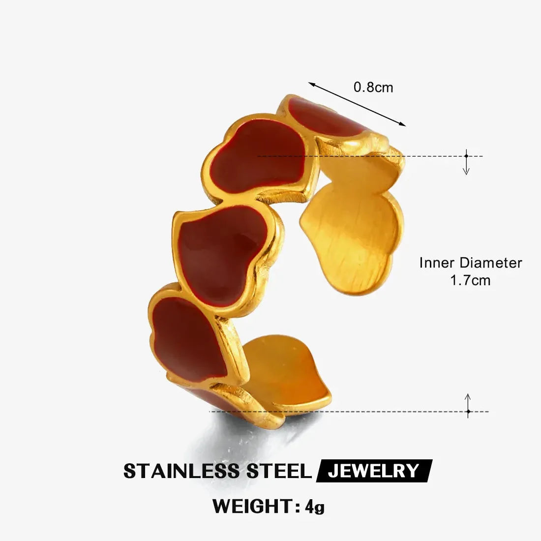Adjustable Stainless Steel Love Ring for Women Irregular Heart Vintage Jewelry Gift