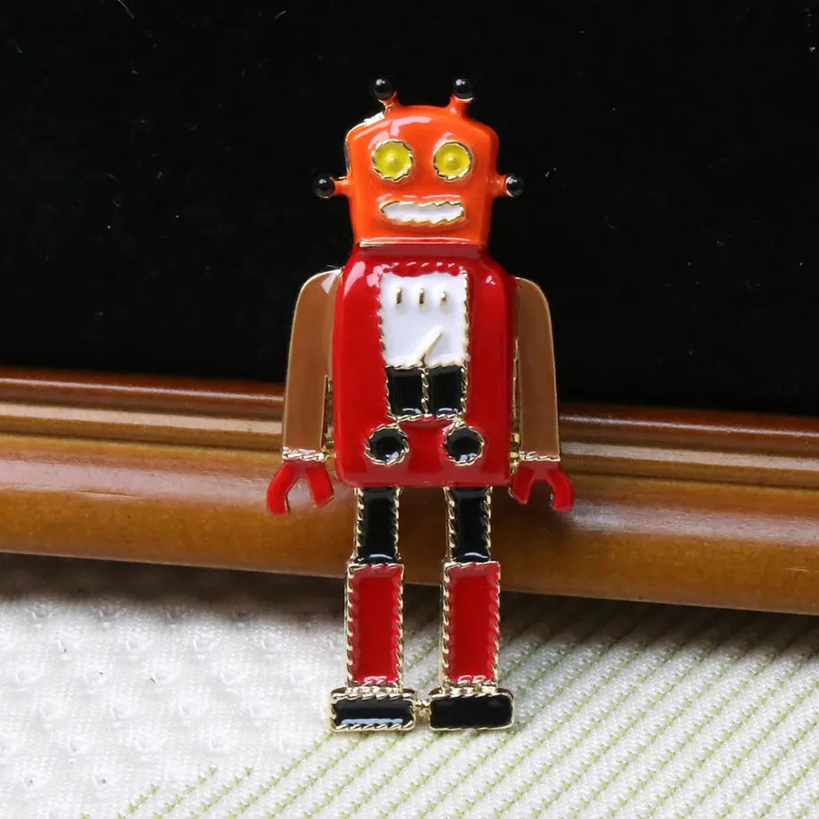 Luxury Classic Robot Brooch Jewelry Gift for Men and Women