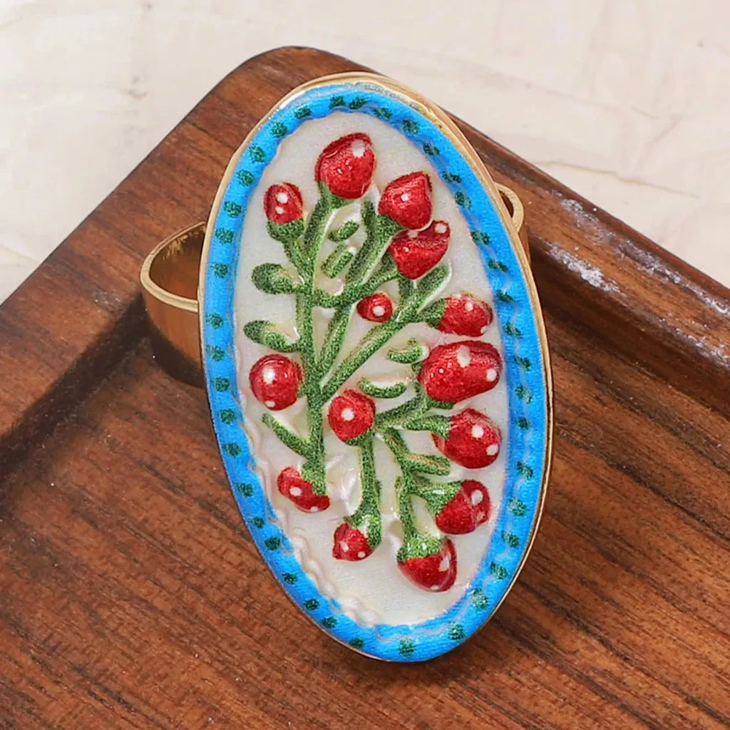 French Style Retro Adjustable Plant Ring Women Jewelry Gift Vintage Charm