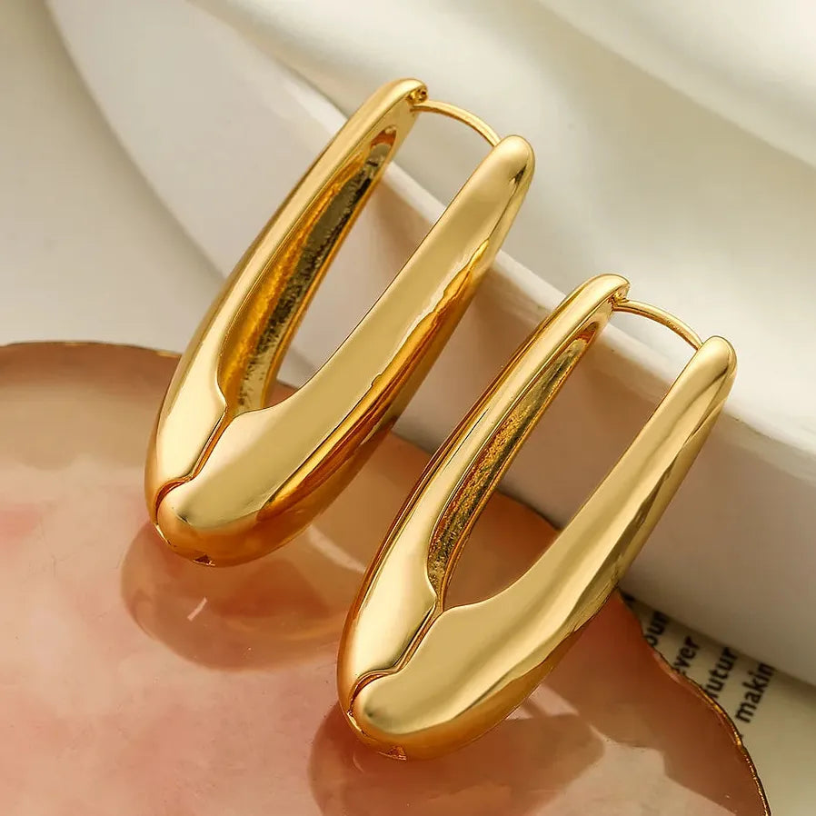 Geometry Water Drop Earrings for Women Punk Gold Statement Fashion Jewelry