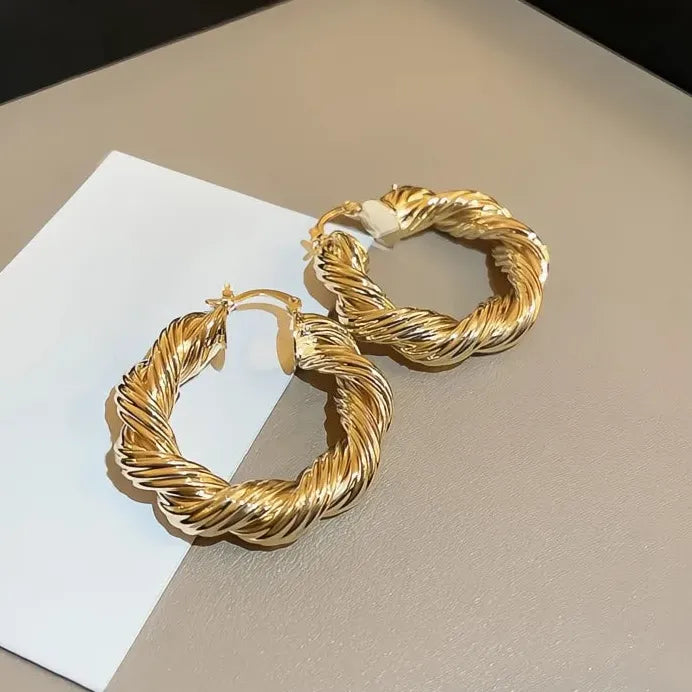 Modern Geometric Gold Hoop Earrings for Women Stylish Daily Jewelry