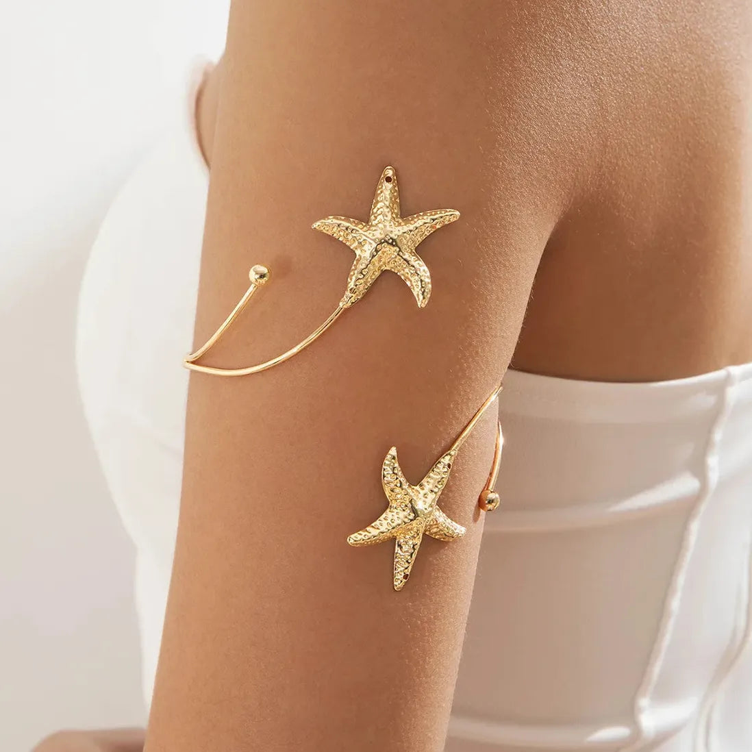 Personalized Geometric Metal Starfish Arm Bangles for Women Bohemian Bracelet
