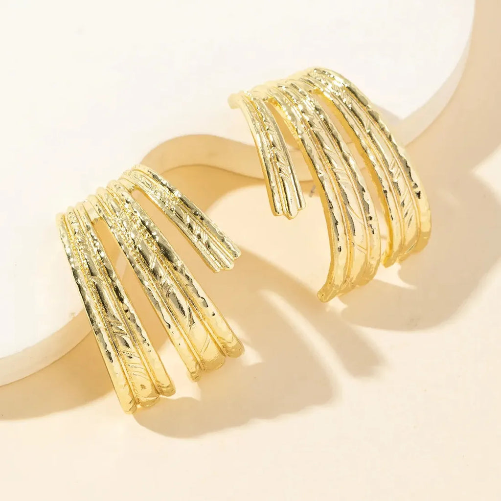 Vintage Multi-Layer C-Shape Drop Earrings for Women Goth Punk Jewelry Gift