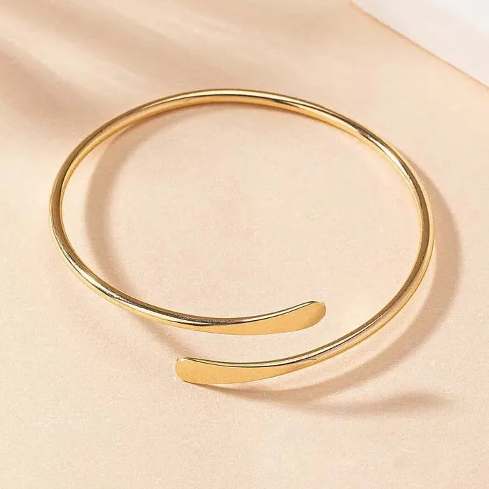 Punk Gold Color Adjustable Cuff Bracelet for Men Women Trendy Jewelry