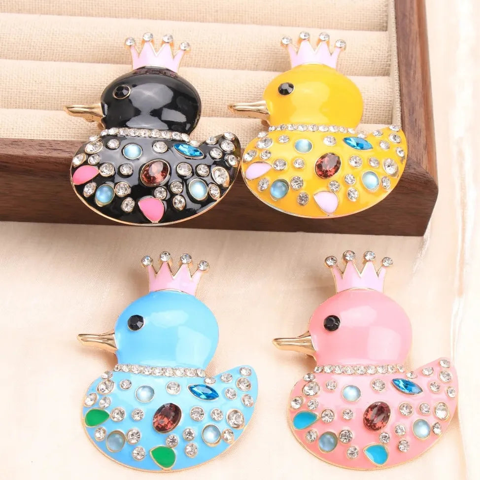Luxury Crown Duck Brooch Wedding Gift for Women Elegant Classic Style
