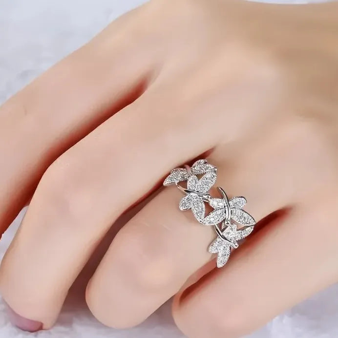 Elegant Sweet Dragonfly Cubic Zirconia Ring for Women Fashion Jewelry
