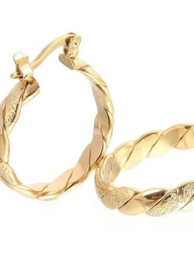 Elegant 3CM Gold Color Stainless Steel Hoop Earrings for Women Bijoux