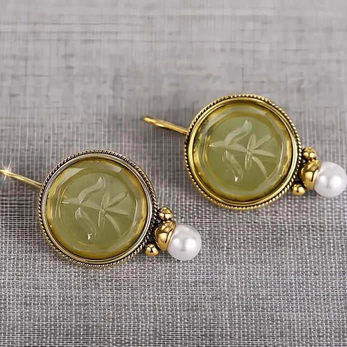 Elegant Gold Simulated Pearl Drop Earrings for Women Stylish Jewelry