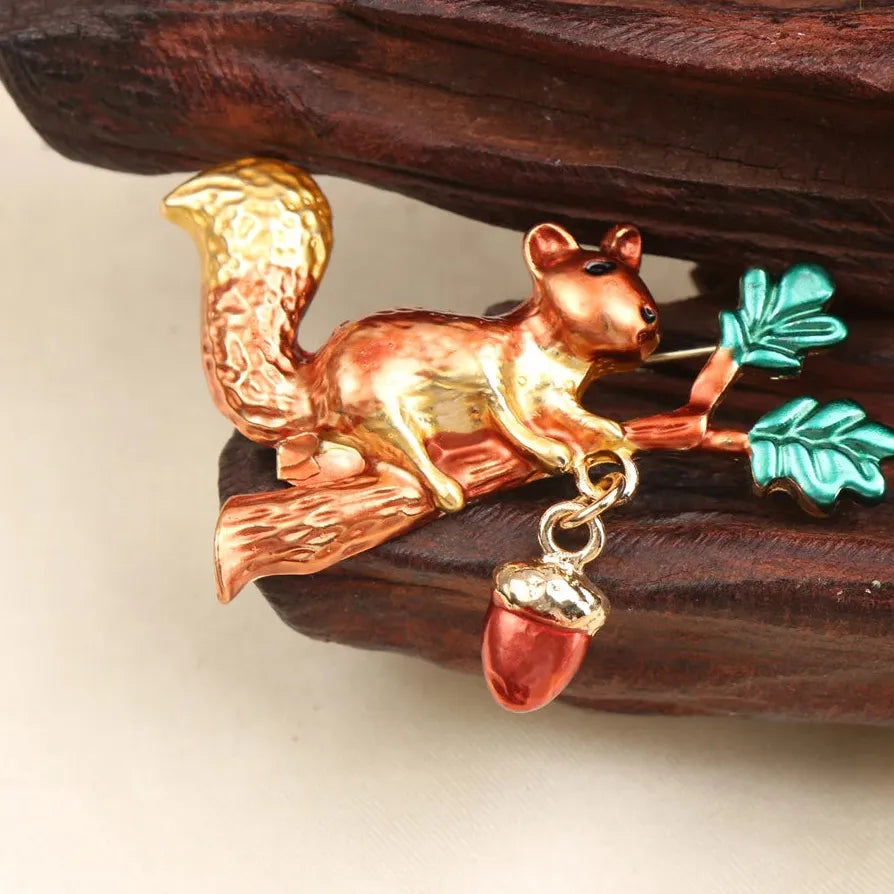 Luxury Classic Squirrel Brooch Pin Jewelry Gift for Men Women
