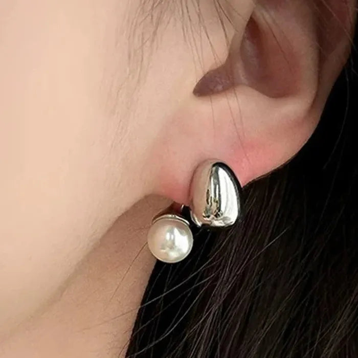 Bean Pearl Stud & Waterdrop Dangle Earrings for Women Zinc Alloy Gift 2026