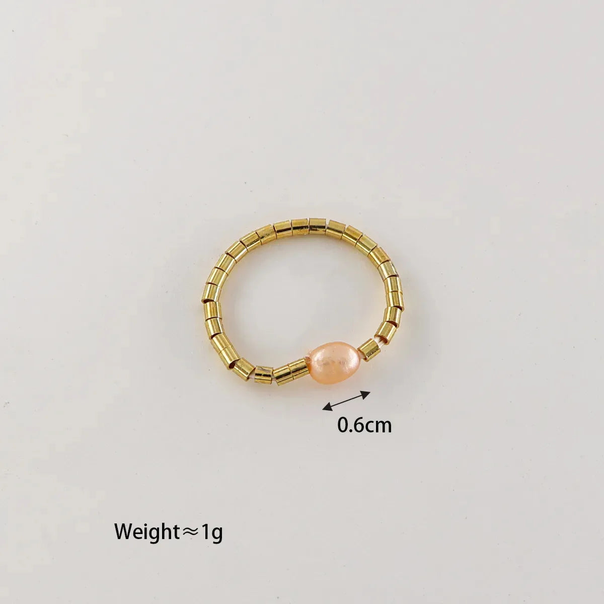 18k Gold Plated Stainless Steel Freshwater Pearl Ring for Women Bride Gift