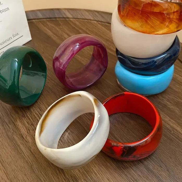 Acrylic Irregular Geometric Wide-Face Bangles for Women Fashion Jewelry Bracelet